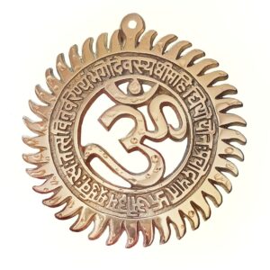 om gayatri mantra wall hanging brass metal 600 grams